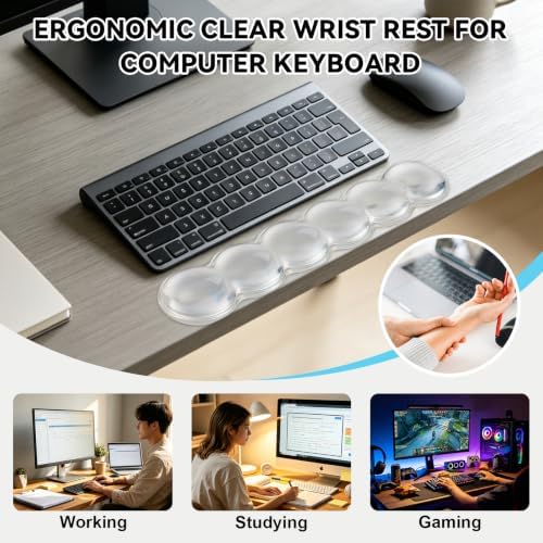 Gel Wrist Rest for Keyboard,Jelly Clear Gel Keyboard Wrist Rest-White