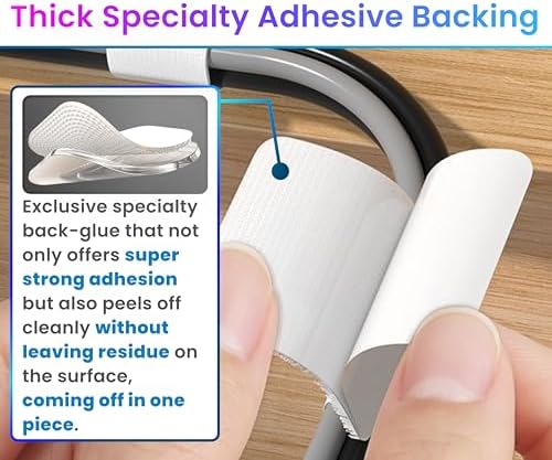 LX IntMfr. Hook and Loop Cable Ties, Self Adhesive Hook and Loop Cable Straps, Sticky-back Cord Organizer, Cable Clip, Household & Office Essentials, 40Pcs per Pack