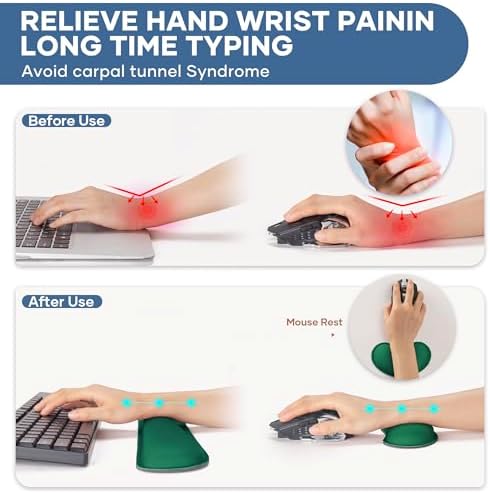 Office Ergonomic Memory Foam Computer Mouse and Keyboard Wrist Rest pad Support Carpal Tunnel, Wrist Rest for Keyboard and Mouse, Wrist Support Set