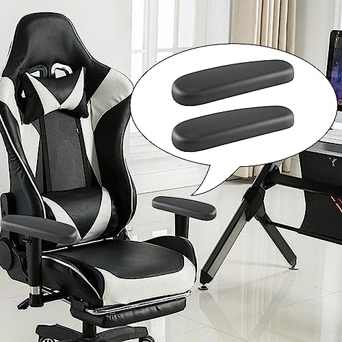 Office Chair Armrest Replacement Pads Caps Mesh Computer Chair Parts Accessory Mounting Holes 4inch Sturdy 1 Pair PU Leather (Style C)
