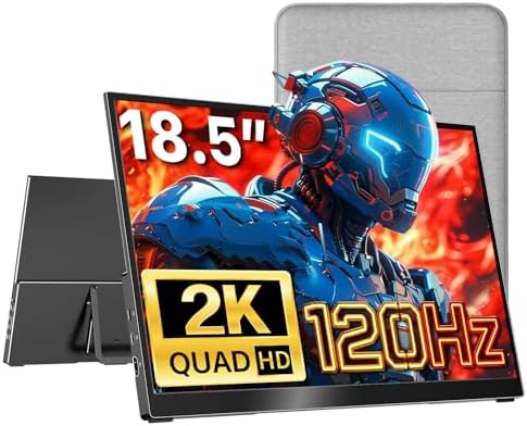 kksmart Portable Monitor for Laptop MacBook Surface PC Xbox PS5, Travel Monitor Second Screen for Laptop, HDMI USB-C VESA Compatible Built-in Speaker, 18.5inch