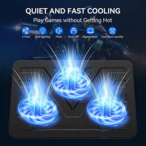 TECKNET Laptop Cooling Pad, Portable Slim Laptop Cooler for 12"-17" Laptops