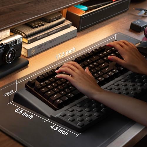 Computer Keyboard Stand with Wrist Rest,Ergonomic Tilted Keyboard Holder,Keyboard Tray Support Relieve Pain & Fatigue(Black)