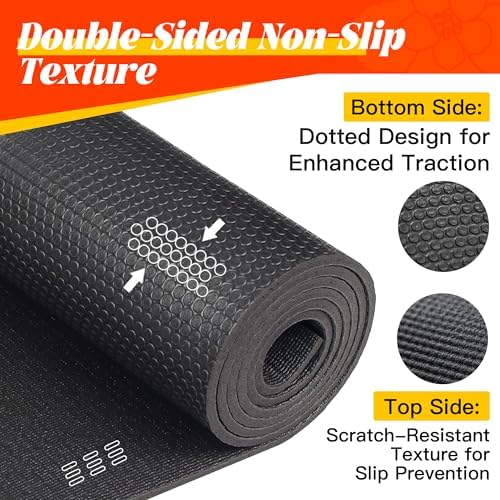 VTORY Extra Thick Large Exercise Mat, 8mm PVC Large Workout Mat 7x5/6x4
