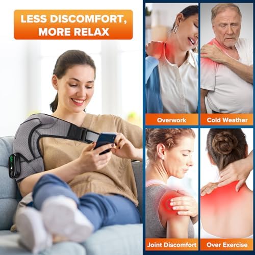 Cordless Shoulder Heating Pad with Massage, Rotator Cuff Shoulder Massager