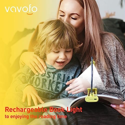 VAVOFO Rechargeable Reading Light, Clip on Book Light for Reading in Bed