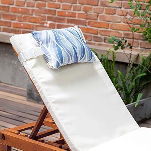 Outdoor Pillow for Chaise Lounge Chair, Sunbrella Head Support Pillow for Car Driving Neck or Lumbar Resting Waterproof with Adjustable Elastic Stripe for Garden Furniture Decorative 2Pack