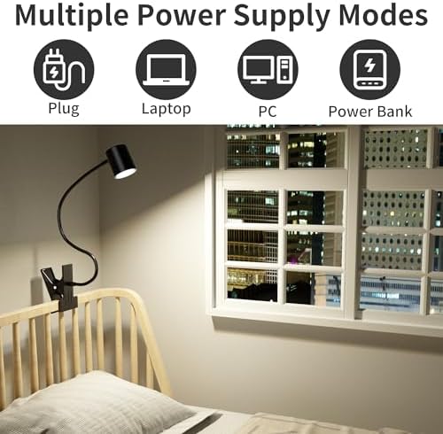 Desk Lamp USB Clip On Light,Book Lights for Reading at Night Clamp Light