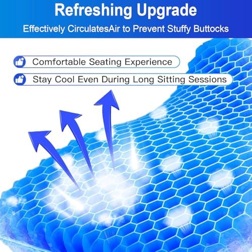 2" Extra Thick Gel Seat Cushion for Long Sitting Pressure Relief