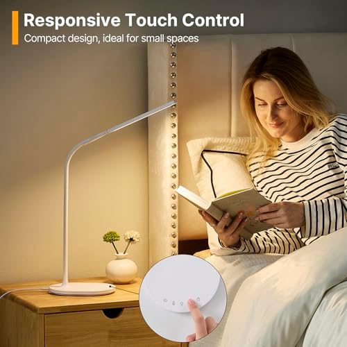 LED Desk Lamp for Home Office, Ultra Wide Double Head Desk Lamp with 67 Inch Coverage, 2400 Lux Bright Task Lighting, 5 Color Modes, Adjustable Brightness, Reading Lamp for Work and Study