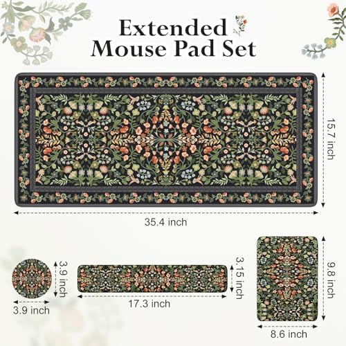 iLeadon Mouse Pad Set, Non Slip Desk Mat with Keyboard Wrist Rest