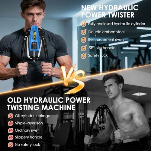 Twister Arm Exerciser - 22-440LBs Adjustable Resistance for Home Gym, Full Body Muscle Trainer for Chest, Shoulder & Arm Strength Building, Portable & Foldable