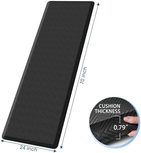 Anti-Fatigue Kitchen Mats for Floor Standing and Comfort Desk Mats 70"x24"