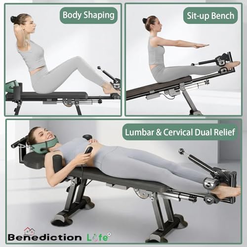 Electric Traction Machine for Neck and Back, Fitness Full Body Traction Device, Home Spinal Decompression Stretcher for Lower Back Pain Relief ,Lumbar & Cervical Traction Decompression Table