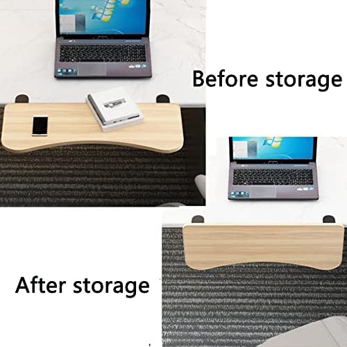 Ergonomic Keyboard Drawer Shelf, Clamp-On Table Keyboard Tray, Collapsible White/Black Desk Extender, Foldable Wrist Rest Armrest Platform (Pink 65 * 25cm/26 * 10inch)