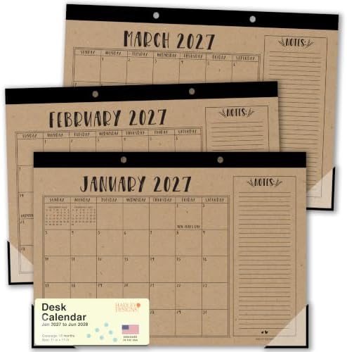 Large Desk Calendar 2027 - Desktop Calendar 2027-2028