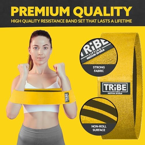 Fabric Resistance Bands for Working Out, 3-Pack for Legs and Glutes
