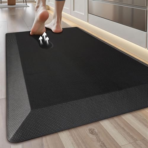 Tyrot Extra Thick Anti Fatigue Mat for Kitchen Floor, 20x32, Black