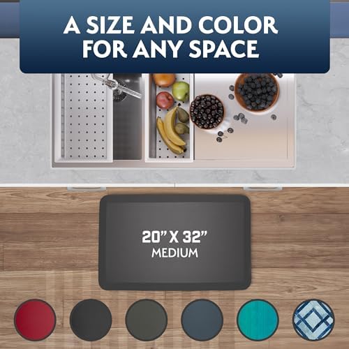 Sky Solutions Anti Fatigue Floor Mat - 3/4" Thick Cushioned Kitchen Rug, Standing Desk Mat - Comfort at Home, Office, Garage - Non Slip, Durable and Stain Resistant (20" x 32", Gray)