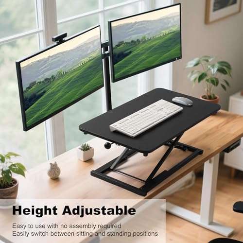 Adjustable Height Standing Desk Converter Keyboard Riser 23.6 Inch Black