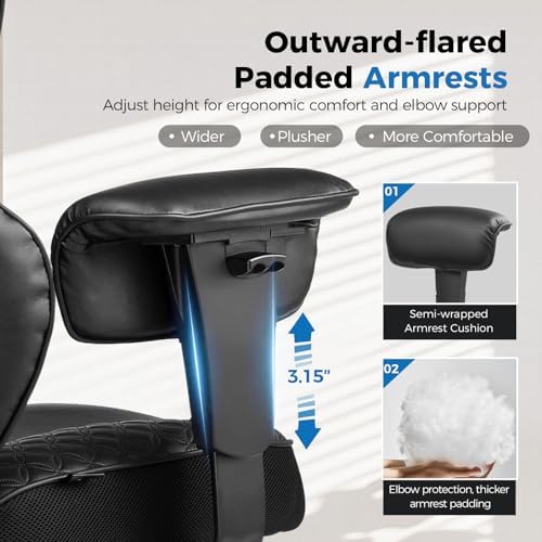 COMHOMA Big and Tall Gaming Chair with Footrest Ergonomic Office Chair
