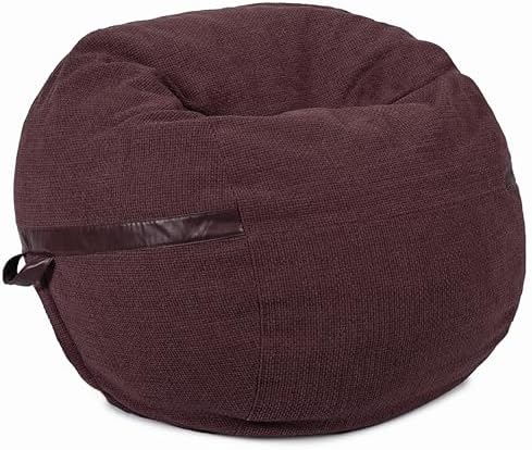 Big Joe Fuf 4Ft Foam Bean Bag Chair with Removable Cover for Kids, Teens, Merlot Cloudweave, 4 Foot Large Reading and Gaming Seat