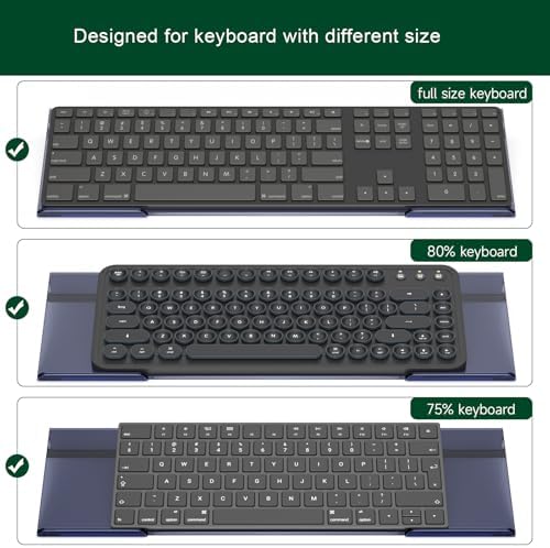 Computer Keyboard Stand Holder - Ergonomic Acrylic Keyboard Stand for Desktop Comfortable Keyboard Tray Riser with Silicone Anti-Slip Strip for Home School Office Desk Accessory, Black