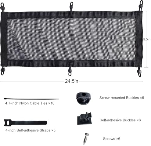 Under Desk Cable Management Net, Screw-in Cord Organizer, 24.5"x9.5"