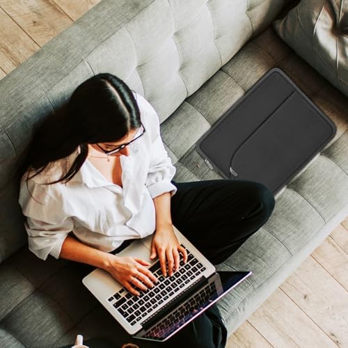 Laptop Case 15.6 inch, Durable Portable Monitor Protective Cover with Front Pocket, Traveling Laptop Sleeve Compatible for HP, Dell, Asus, Lenovo, Grey