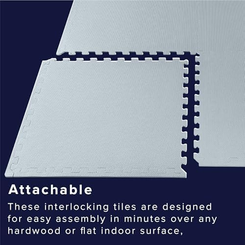 We Sell Mats 3/8" Thick Multipurpose EVA Foam Exercise Floor Mat, Interlocking Tiles, Anti-Fatigue for Home or Gym