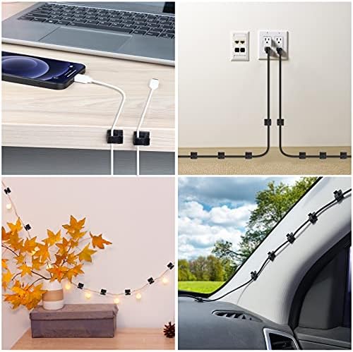 TidyHelper 100 PCS Adhesive Cable Clips Black, Small & Large
