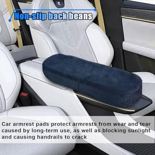 BDZMC 2PCS Car Seat Armrest Covers, Soft & Comfortable Office Chair Arm Pad, Anti-Scratch Car Armrest Cushion, Universal Car Armrest Pillow Protector Cover for Most Cars (Navy)