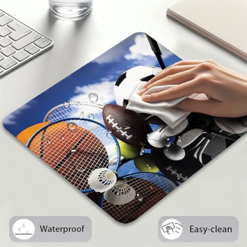 Sports Mouse Pad, Soccer Darts Ice Hockey Baseball Basketball Desk Mat