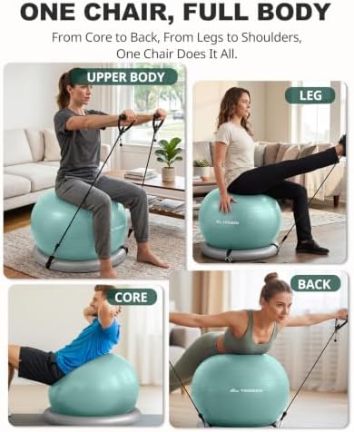 Trideer Exercise Ball Chair – Yoga Ball Chair for Office, Pregnancy & Home