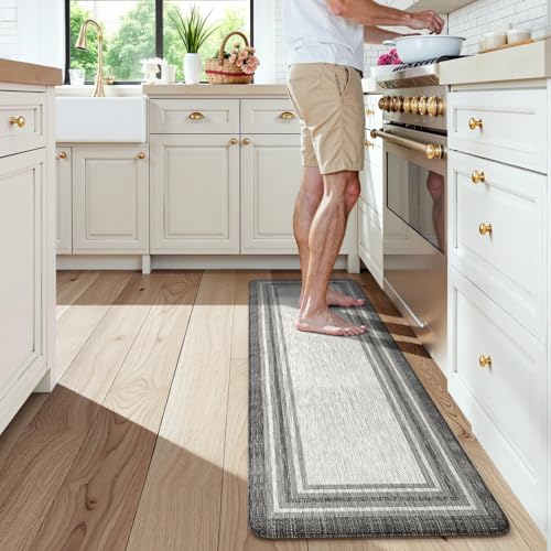 KIMODE Anti Fatigue Kitchen Mat, Cushioned Farmhouse Kitchen Runner Rug,