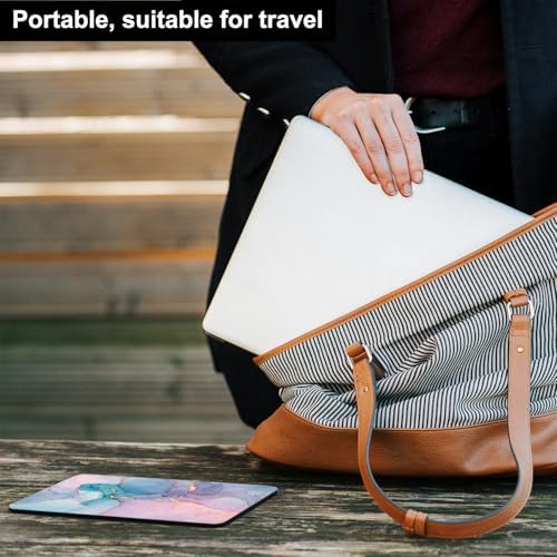 Audimi Small Mouse Pad 6 x 8 Inch, Mini Mouse Pad Thick for Laptop Wireless Mouse Home Office Travel, Portable & Washable (Colorful Marble)