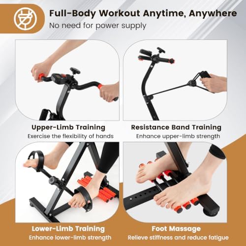 Pedal Exerciser Bike for Seniors, Hand Arm Leg Knee Physical Therapy Exercise Bike with Monitor