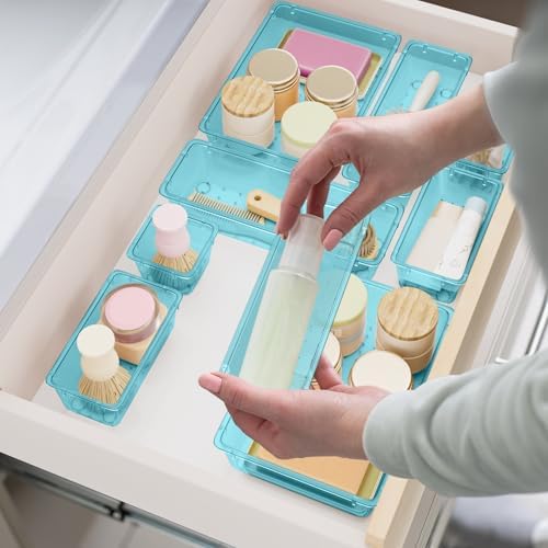 SpaceHacks 15 PCS Plastic Drawer Organizer Set, Drawer Storage Trays