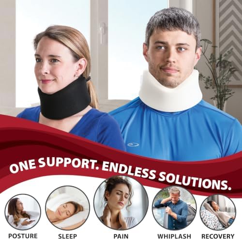 Soft Foam Neck Brace for Neck Pain, Whiplash & Cervical Support, Beige, 3"