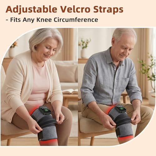 Red Light Therapy Knee Massager with Heat & Vibration