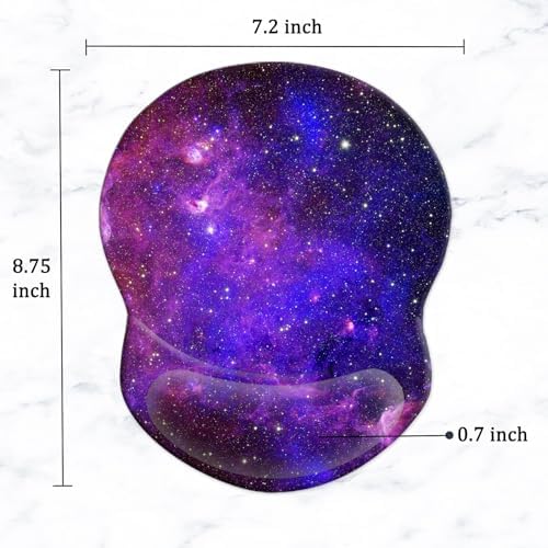 Mouse Pad with Gel Wrist Support and Non-Slip Base - Pain Relief Ergonomic Wrist Rest Mouse Pad for Working & Gaming, Home & Office Desk Accessories Gaming (Nebula)