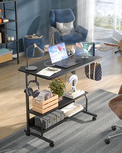 Armocity 32" Rolling Standing Desk with Charging Station for Couch Bed