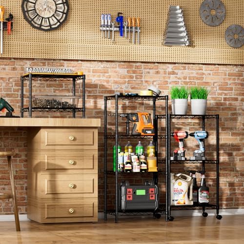 SINGAYE Small Wire 2 Shelves Pantry Metal Shelf Floor Organizer Under Desk