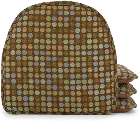 Klear Vu Raindrop The Gripper Non Slip Chair Cushions, Soft & Comfortable Seat Pad, Sitting Pillow for Kitchen, Dining or Office, 4 Count (Pack of 1), Brown Dotty