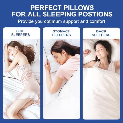CHOKIT Gusseted Pillows King Size Set of 2, Fluffy Bed Pillows for Sleeping