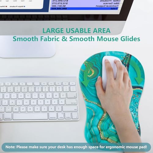 Ergonomic Mouse Pad Wrist Rest, 15° Memory Foam, Non-Slip PU Base