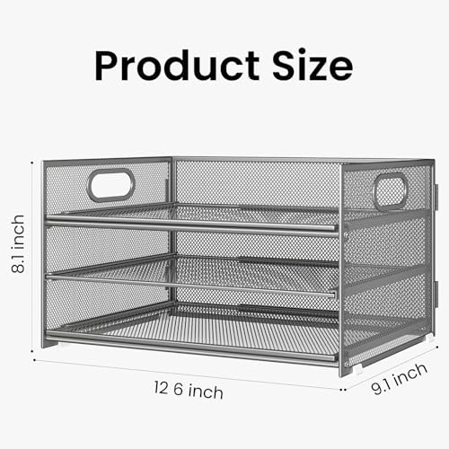 Paper Organizer for Desk,2P Gray-3 Tier Trays for Classroom File Folder