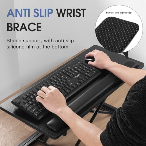 Adjustable Keyboard Riser for Desk with Wrist Rest Keyboard and Mouse Stand