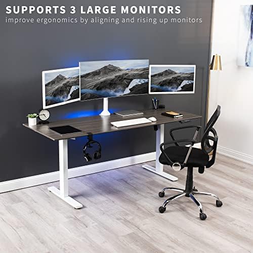 VIVO Triple Monitor 23 to 32 inch LED LCD Clamp-on Desk Mount, Heavy Duty Articulating VESA Computer Stand, Holds 3 Screens, Fully Adjustable for Home Office Workstation, White, STAND-V103W