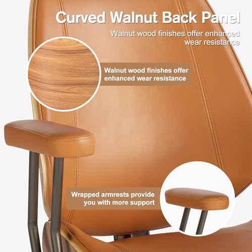 High Back Ergonomic Office Chair, with Headrest & Arms, Brown